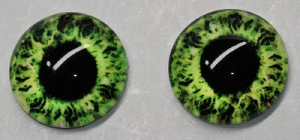 1 Paar Augen Glaslinsen zum Aufkleben 18 mm grün