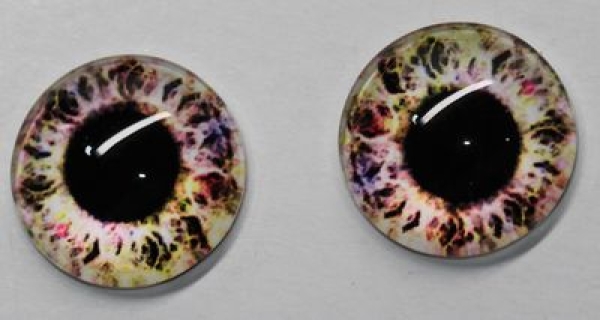 1 Paar Augen Glaslinsen zum Aufkleben 18 mm pastell