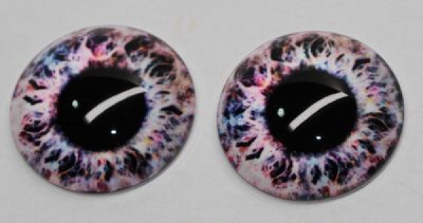 1 Paar Augen Glaslinsen zum Aufkleben 25 mm hellrosa
