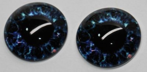 1 Paar Augen Glaslinsen zum Aufkleben 25 mm dunkelblau