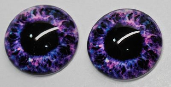 1 Paar Augen Glaslinsen zum Aufkleben 25 mm purple