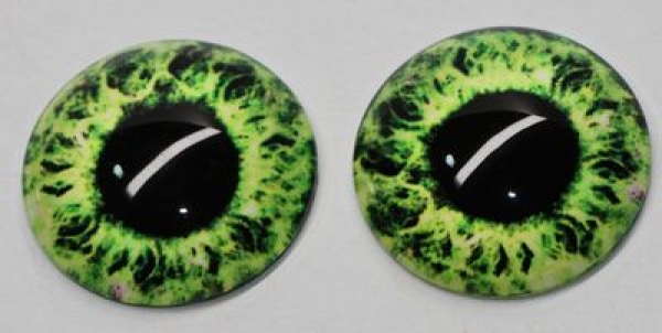 1 Paar Augen Glaslinsen zum Aufkleben 25 mm grün