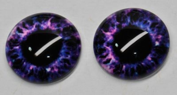 1 Paar Augen Glaslinsen zum Aufkleben 16 mm purple