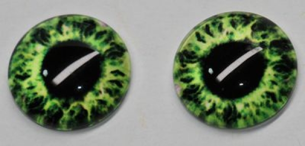 1 Paar Augen Glaslinsen zum Aufkleben 16 mm grün