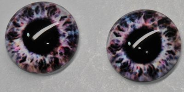 1 Paar Augen Glaslinsen zum Aufkleben 16 mm hellrosa