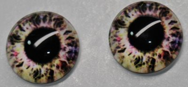 1 Paar Augen Glaslinsen zum Aufkleben 16 mm pastellbunt