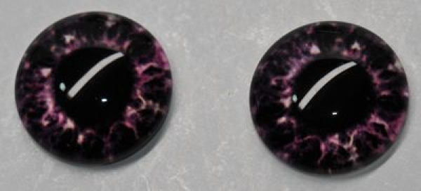 1 Paar Augen Glaslinsen zum Aufkleben 16 mm dunkelrosa