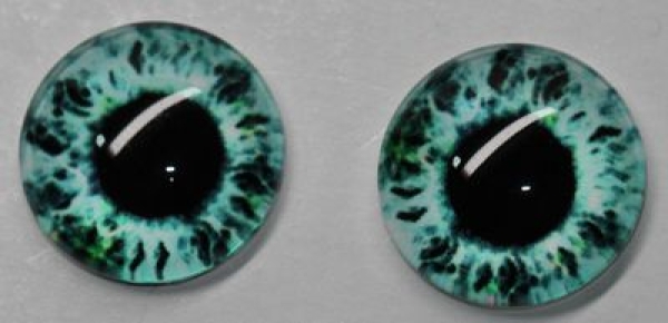 1 Paar Augen Glaslinsen zum Aufkleben 16 mm mint