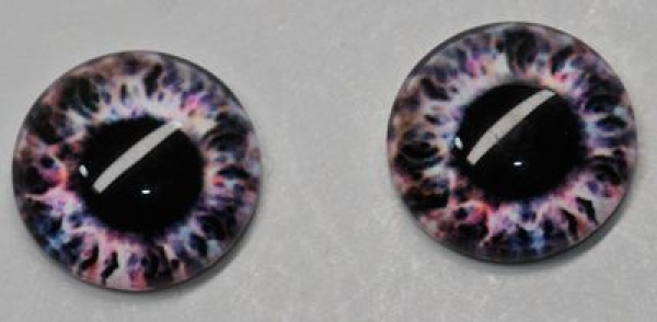 1 Paar Augen Glaslinsen zum Aufkleben 14 mm hellrosa