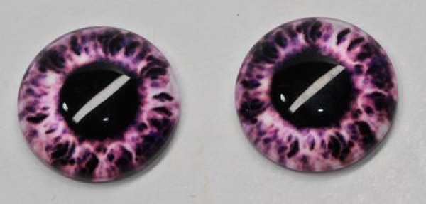 1 Paar Augen Glaslinsen zum Aufkleben 14 mm rosa