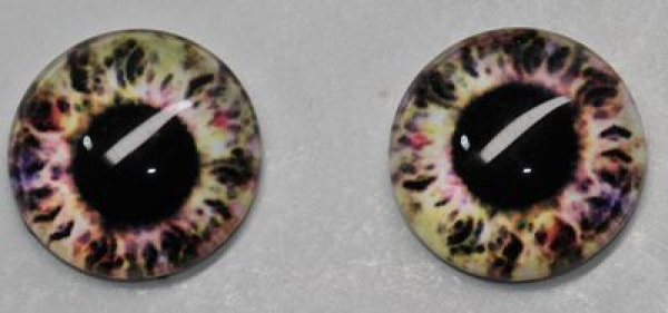 1 Paar Augen Glaslinsen zum Aufkleben 14 mm pastellbunt