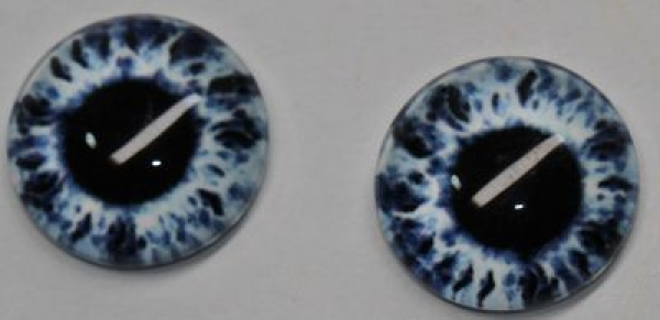 1 Paar Augen Glaslinsen zum Aufkleben 14 mm hellblau