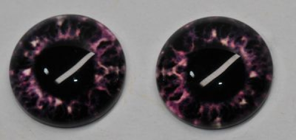 1 Paar Augen Glaslinsen zum Aufkleben 14 mm dunkelrosa