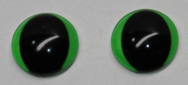 1 Paar Augen Glaslinsen Frosch zum Aufkleben 12 mm grasgrün