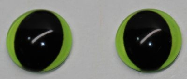 1 Paar Augen Glaslinsen Frosch zum Aufkleben 12 mm hellgrün