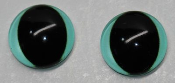 1 Paar Augen Glaslinsen Frosch zum Aufkleben 12 mm mint