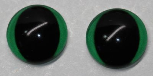 1 Paar Augen Glaslinsen Frosch zum Aufkleben 12 mm grün
