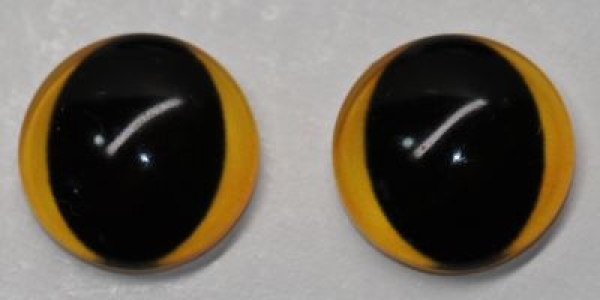 1 Paar Augen Glaslinsen Frosch zum Aufkleben 12 mm gelb
