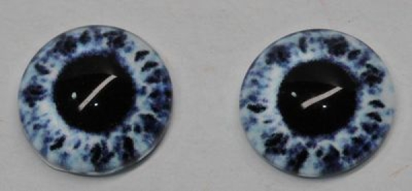 1 Paar Augen Glaslinsen zum Aufkleben 10 mm hellblau