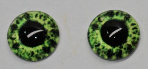 1 Paar Augen Glaslinsen zum Aufkleben 10 mm grün