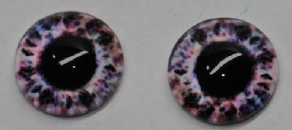 1 Paar Augen Glaslinsen zum Aufkleben 10 mm rötlich dunkel