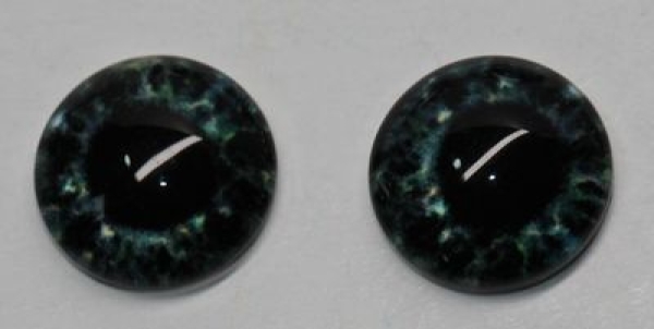 1 Paar Augen Glaslinsen zum Aufkleben 10 mm dunkelgrün