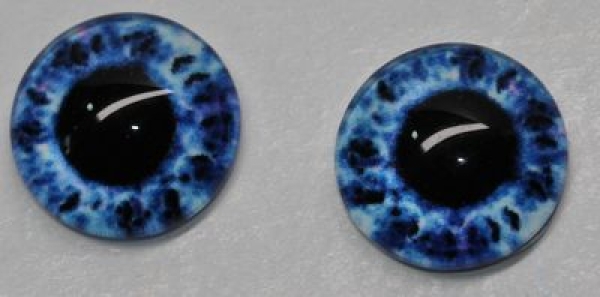 1 Paar Augen Glaslinsen zum Aufkleben 10 mm blau
