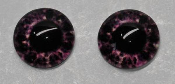 1 Paar Augen Glaslinsen zum Aufkleben 10 mm dunkelrosa