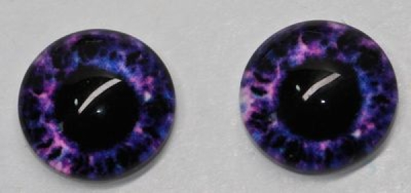 1 Paar Augen Glaslinsen zum Aufkleben 10 mm purple