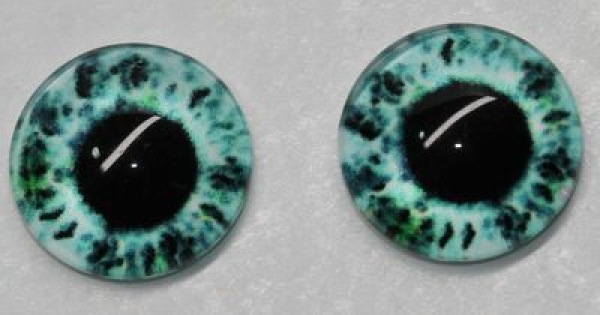 1 Paar Augen Glaslinsen zum Aufkleben 10 mm mint