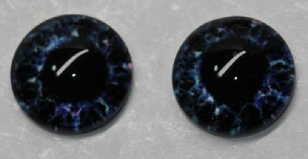 1 Paar Augen Glaslinsen zum Aufkleben 10 mm dunkelblau