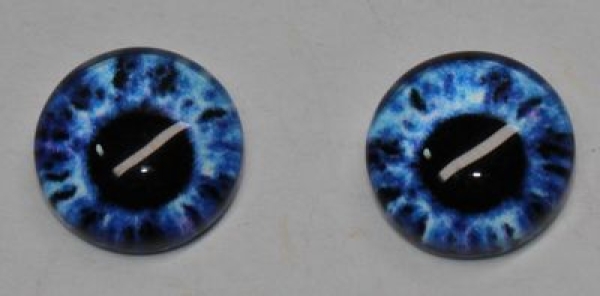 1 Paar Augen Glaslinsen zum Aufkleben 8 mm blau