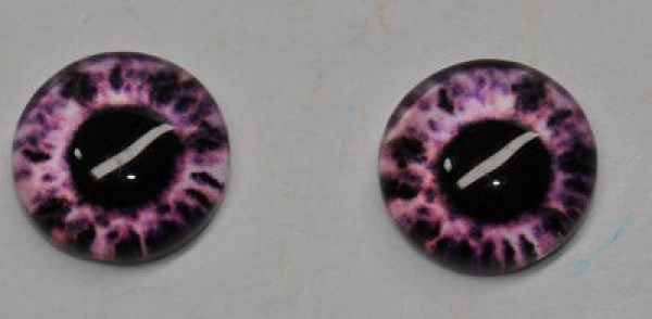 1 Paar Augen Glaslinsen zum Aufkleben 8 mm rosa