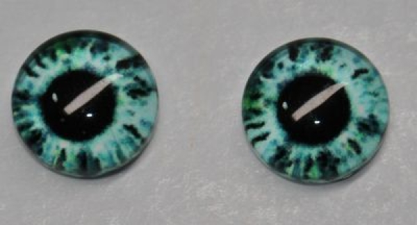 1 Paar Augen Glaslinsen zum Aufkleben 8 mm mint