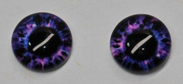 1 Paar Augen Glaslinsen zum Aufkleben 8 mm purple