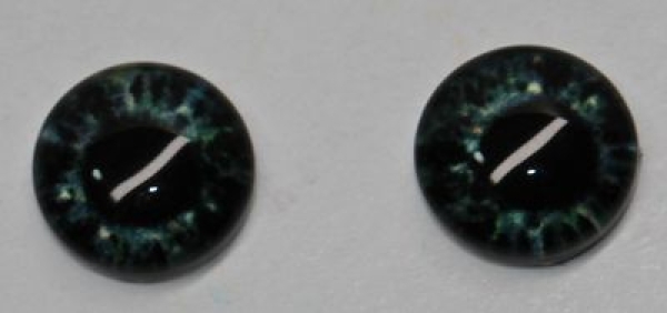 1 Paar Augen Glaslinsen zum Aufkleben 8 mm dunkelgrün