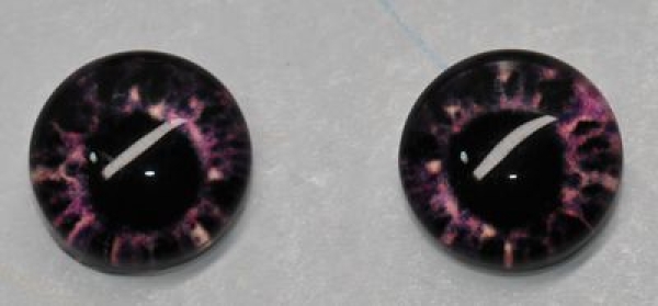 1 Paar Augen Glaslinsen zum Aufkleben 8 mm dunkelrosa