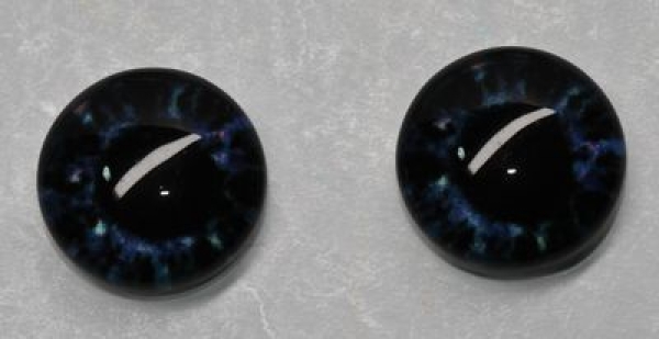 1 Paar Augen Glaslinsen zum Aufkleben 8 mm dunkelblau