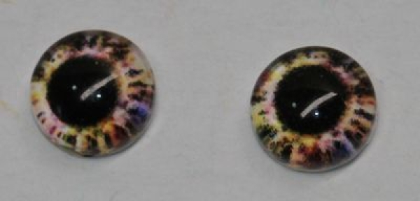 1 Paar Augen Glaslinsen zum Aufkleben 6 mm pastell