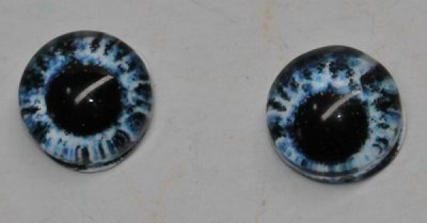 1 Paar Augen Glaslinsen zum Aufkleben 6 mm hellblau