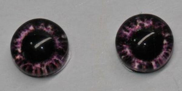 1 Paar Augen Glaslinsen zum Aufkleben 6 mm dunkelrosa