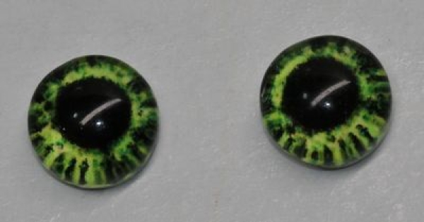 1 Paar Augen Glaslinsen zum Aufkleben 6 mm grün