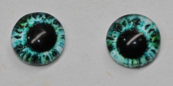 1 Paar Augen Glaslinsen zum Aufkleben 6 mm mint