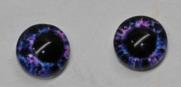 1 Paar Augen Glaslinsen zum Aufkleben 6 mm purple