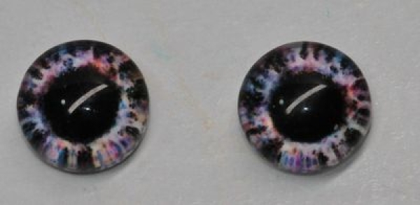 1 Paar Augen Glaslinsen zum Aufkleben 6 mm hellrosa