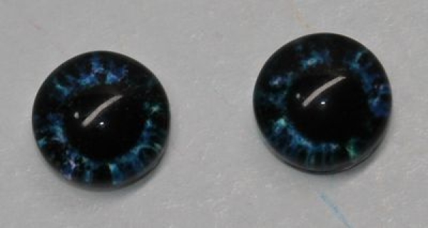 1 Paar Augen Glaslinsen zum Aufkleben 6 mm dunkelblau