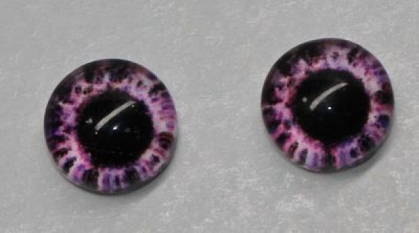 1 Paar Augen Glaslinsen zum Aufkleben 6 mm rosa