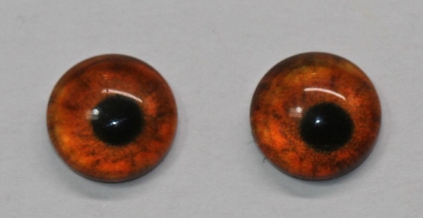 1 Paar Augen Glaslinsen zum Aufkleben 8 mm orange