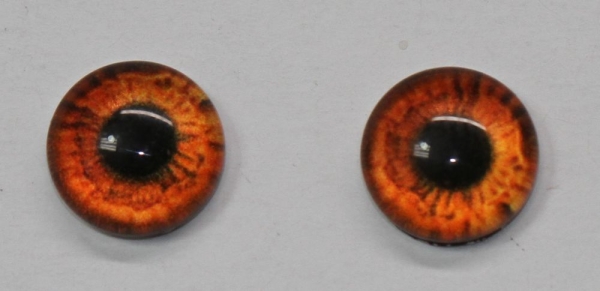 1 Paar Augen Glaslinsen zum Aufkleben 8 mm orange