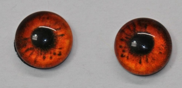 1 Paar Augen Glaslinsen zum Aufkleben 8 mm dunkelorange